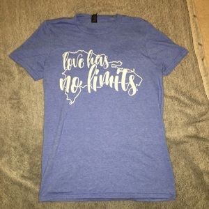 lightblue graphic tee“love has no limits”campaign